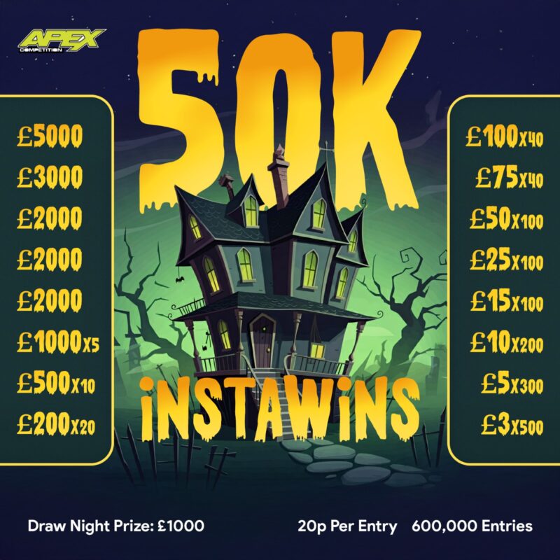 MEGA 20p INSTAWINS X 1420 50K IN PRIZES 24 11 2024 Apex Competitions mega-20p-instawins-x-1420-50k-in-prizes-24-11-2024-apex-competitions